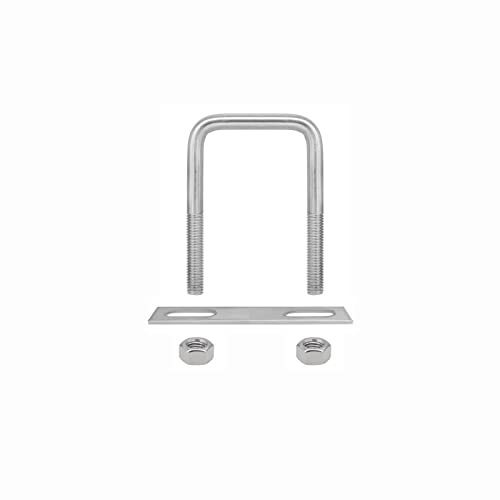 Image of 4 Sets 304 Stainless Steel Square U-Bolts 1-3 /8 inch(35mm) Inner Width, 3.35 inch(85mm) Length Stainless M8 with Nuts, Frame Plate, Accessories for Automobiles Trailer, Boat Trailer Industrial Parts