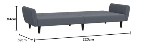 MOBCANT Schlafsofa 2-Sitzer mit Fußhocker Dunkelgrau Samt Sofagarnitur Couchgarnitur Modulares Sofa Polstergarnitur für Wohnzimmer Schlafzimmer Büro Hotel – Bild 3