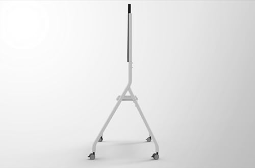 Image of GTEK White Mobile Stand for Smart Boards 55 inch-98 inch - Stable Cart with Lockable Wheels for Classroom, Office, Home, Interactive Whiteboard (MSW-01)