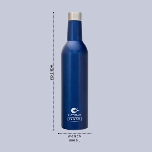 Image of Clay Craft Vacbott IVY Wine Double Walled|18 Hours Hot and 24 Hours|Cold Vacuum Insulated Flask Bottle|2 Piece, 760 ml Steel Bottles for Travelling|BPA-Free|BIS Certified|1Year Limited Warranty