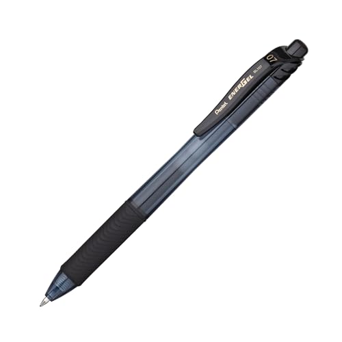 Caneta Gel, Pentel, Retrátil, Energel, 0.7 mm, Preta, Caixa com 12
