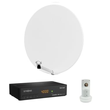 Set HDSAT - Parabola satellitare in fibra composita, 85 cm + LNB singolo + decoder satellitare Astra HD + mappa