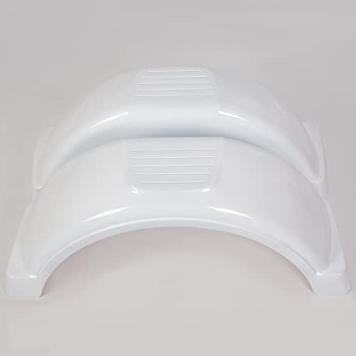Ecotric Single Axle Trailer Fenders 13" Wheels Tires (Set Of 2/ White) #TOP4