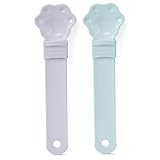 Aetherize Cat Treat Spoon, 2-Pack Easy Dispenser Cat Strip Feeder Reusable for Pouches & Purees, Keep Hands Clean (Purple & Blue) Treat Spoon