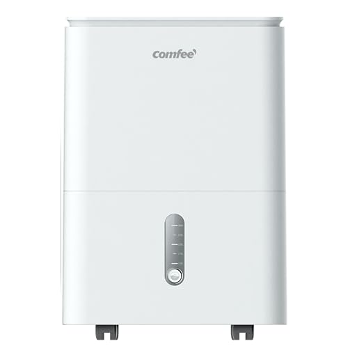 COMFEE' Easy Dry 20L/DAY Luftentfeuchter für Zuhause, geringer Geräuschpegel, kontinuierliche Entwässerung mit Ablaufschlauch, Smart Control, 3L Wassertank, ideal für Schlafzimmer, Badezimmer