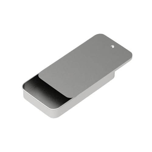 Boîtes métalliques avec couvercles Lot de 10 mini boîtes en fer avec couvercle coulissant, boîte rangement for bijoux mariage, à pilules portable blanc(Sliver 110 * 60 * 16mm)