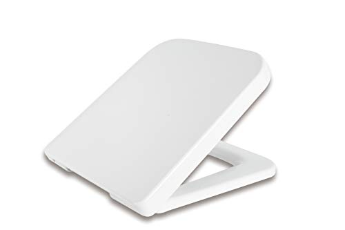 Grünblatt Premium WC Sitz Duroplast Toilettendeckel Klobrille Absenkautomatik Toilettensitz abnehmbar zur Reinigung (passend zu eckiger WC mit 370 mm bereit)