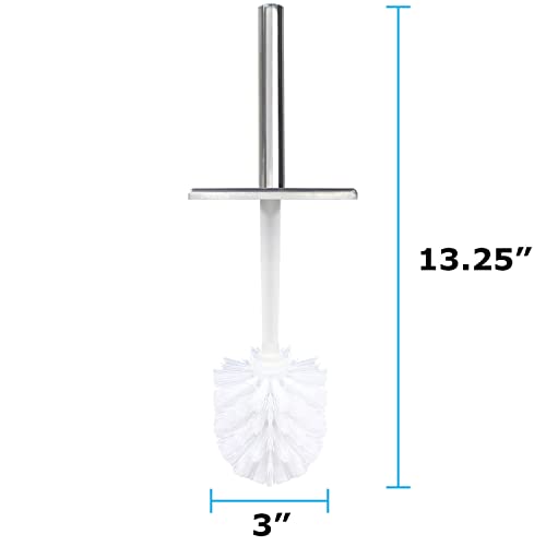 Blue Donuts - Toilet Brush And Holder, Toilet Bowl Brush For Bathroom, Toilet Cleaner, Odor Free (Chrome) #TOP3