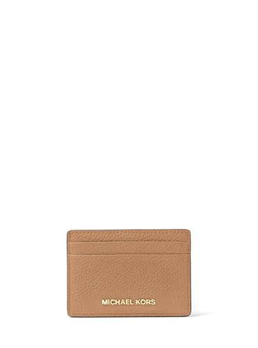 Michael Kors Jet Set Card Holder, Gold-Tone Hardware/Pebble Leather/Husk