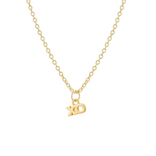 XO Charm Gold Necklace for Women - 18K Gold Plated Brass with Adjustable Length - Dainty and Elegant Gold Jewelry for Women - Non-Tarnish Necklace ideal for Wear Any Occasion