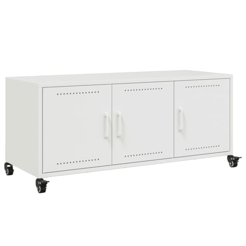 vidaXL TV-Schrank Weiß 100,5x39x43,5 cm Kaltgewalzter Stahl