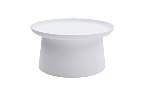 KONTE.Design Table Basse Ibiza Ronde en polypropylène, Blanc, 70 x 70 x 36 cm
