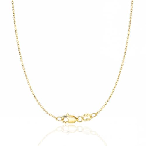 GDJQQTTQ 14k Gold Plated Chain Necklace for Women Dainty Gold, 1.1mm Cable Gold Chain for Women Shiny, Durable & Non Tarnish Gold Necklace Women's Chains, 18 Inches