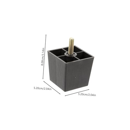 Patas para muebles cuadradas ajustables de 8 piezas con tornillos elevadores para mesa y sofá 3