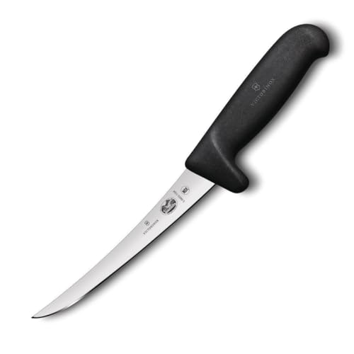 Victorinox, coltello disossatore da cucina Fibrox Safety Grip, con lama stretta e ricurva da 12 cm