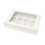 Spec101 Cupcake Boxes with Insert – White Bakery Boxes, 25 Pack Dessert Boxes for Cupcakes, Cookies, Brownies