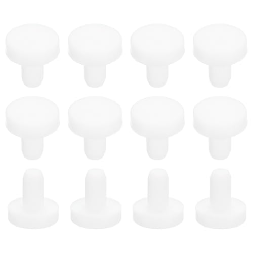 uxcell 35Pcs Silicone Hole Plug 4mm, White High Temp T Type Rubber Stoppers for 3.3-4.05mm Hole, Solid Waterproof Button Hole End Covers for Powder Coating, Sealing Plugs, Pipe Holes