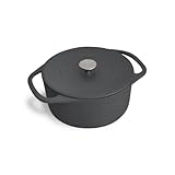 SPRINGLANE Cocotte mit Deckel – Gusseisen Topf Bräter Schmortopf Kochtopf Induktion – 24 cm rund, 4 l - Grau