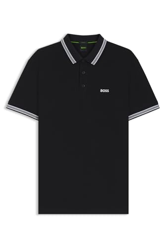 BOSS Herren Paddy Curved Polohemd, Dunkelblau, XL EU