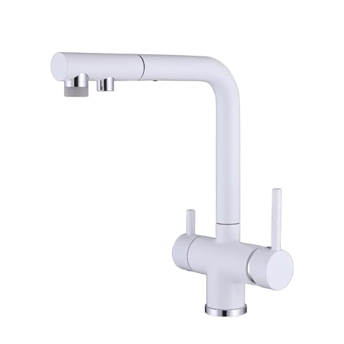 Robinet de cuisine à 3 voies MOCHAMIK gris pistolet avec filtre intégré
