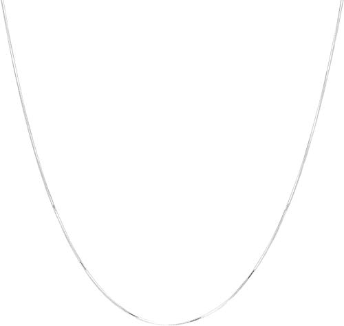 Diamond-Cut Sterling Silver Snake Chain Necklace, Sterling Silver Chains for Women, Sterling Silver Necklace for Women, Sterling Silver Necklace Men, IT-ProLux 925 Italy, Next Level Jewelry - 1MM,18