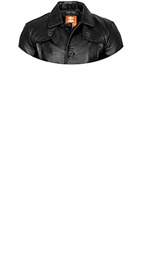 Jacket Collection Duster, Original Leather, Trench, Black Long Coat, Overcoat, Sheepskin for Men4