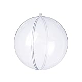 AMS 20pcs DIY Clear Thickeness Acrylic Fillable Balls, Plastic Clear Plastic Ornaments Balls Fillabl