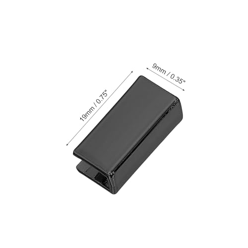 Puntas de hebilla de cinturón uxcell acabado negro metálico rectangular pulido de 1,9 cm 2