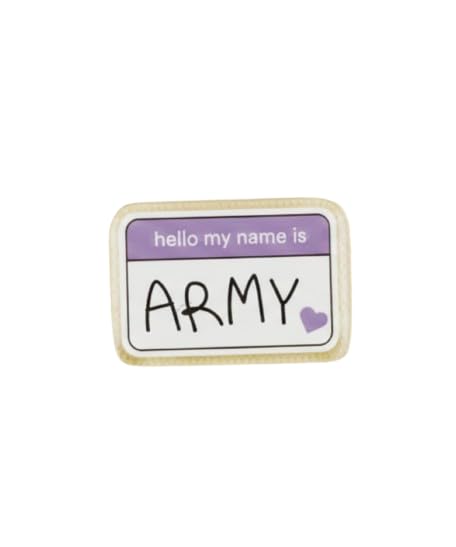 Hello My Name Is ARMY Acrylic Pin Badge for BTS Fans | Fan Merchandise | Lightweight Waterproof Brooch for Bags, Backpacks & Jackets |K-Pop Name Brooch | Lightweight Acrylic Pin | K-Pop Badge | Merchandise Gift for BTS Fans