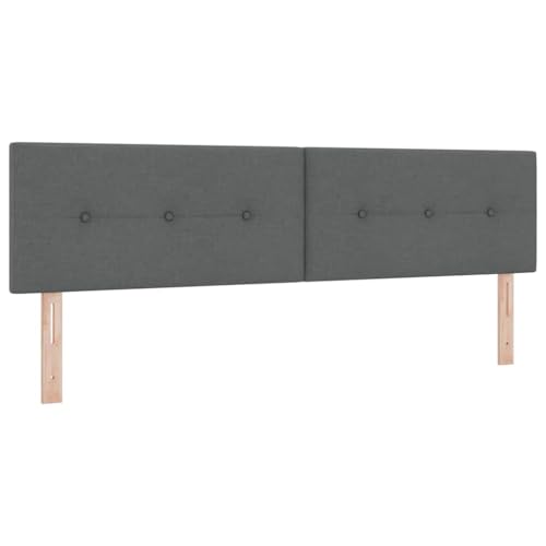 vidaXL Kopfteil mit Kopfteil Dunkelgrau 180 cm Stoff, Moderne Schlafzimmerdeko, höhenverstellbar, rechteckiger gepolsterter Kopfteil, schickes Bettgestell, platzsparend!