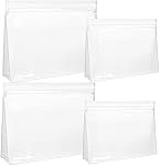SPLF Sacs de toilette clairs étanches TSA Sacs à fermeture éclair approuvés Taille du quart BPA Sacs de maquillage gratuits pour femmes Hommes Sacs pour toilettes, blanc, 2 grand 2 Moyenne