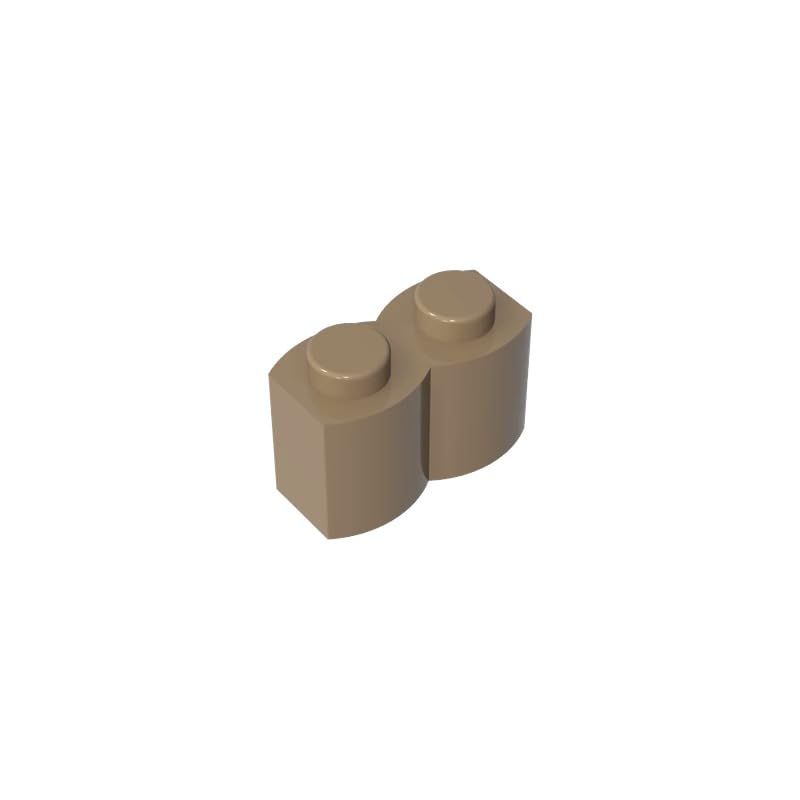 Gobricks 30136 Basic Bricks Brick Special 1x2 Palisade [aka Log] 50 Pieces GDS-749 Compatible with Lego Building Blocks Color:Dark Tan — image 1
