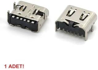 Alkatronik Type-C Usb Soket 6 Pin Smd USB 3.1 Cep Telefonu Elektronik Cihaz Usb Port Konnektör Şarj Soketi Dişi - Görsel 7
