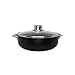 IMUSA Small 3.2qt Bistro-Cera Aluminum Speckled Black Ceramic Caldero with Glass Lid, Black