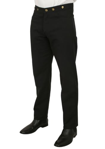 Historical Emporium Men's Modern Waist Broomfield Trousers, Victorian Western Pants with Suspender Buttons3