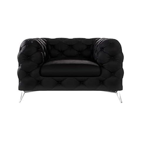 Roverti Royal Chesterfield Sessel Schwarz Cover