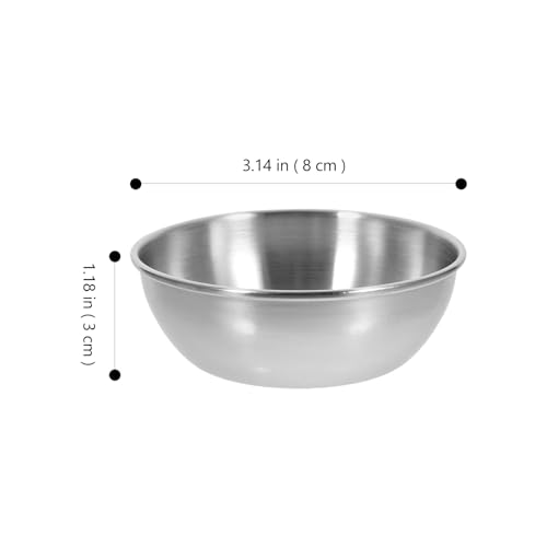 BESTONZON 4PCS Stainless Steel Sauce Dishes, 3.15inch Mini Saucers Bowl Round Seasoning Dishes Sushi Dipping Bowl Mini Appetizer Plates, Sushi Dipping Mixing Saucers Sliver