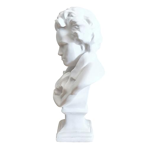 HOODANCOS 1Pc Resin Bust Sculpture Classical Musician Character Art Decor Elegant Style Portrait Craft for Home and Office Decoration