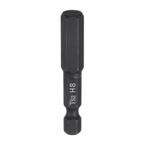 Image of sourcing map 1pcs H8 Hex Head Drill Bit Wrench 8mm Metric Flat Tip 1/4" Hex Shank 50mm (2") Long Magnetic Black Phosphate Hexagonal Screw Driver Socket Industrial Screwdriver Power Bits
