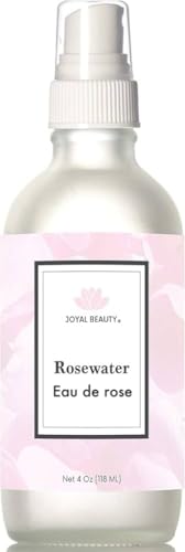 JOYAL BEAUTY 100% Pure Rose Water Hydrating Toner Spray Mist for Face. Luxurious Organic Bulgarian Rose Otto Hydrosol -Steam Distilled from Rose Damascena -Premium Therapeutic Grade 4oz Glass Bottle