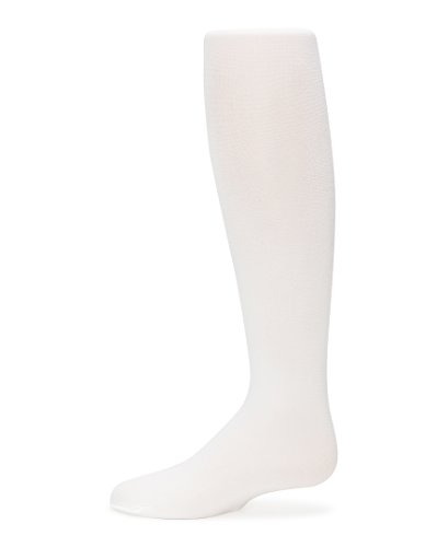 Trimfit Girls Microfiber Tights, Stretchy Footed Kids Dance Leggings, 3 Pack, White, 2-42