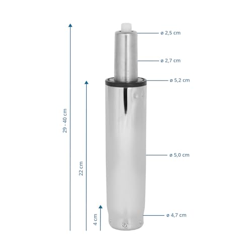 Ressort à pression de gaz pour chaise de bureau chrome - 3