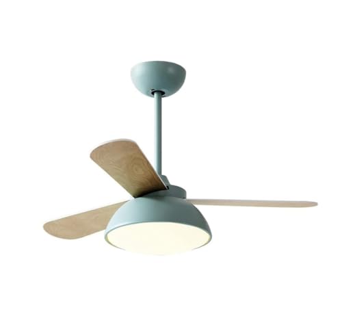 MCLIUJIA Ventiladores para El Techo con Lámpara Ventilador De Techo LED con Aspas De Madera, Luz con Control Remoto, Ventilador De Techo con Atenuación De 3 Colores para Sala De Estar Interior(A)