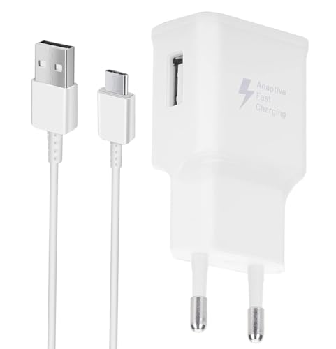 Caricatore USB C Carica Rapida con Cavo Compatibile per Samsung Galaxy A56 A55 A54 5g A52 A36 A26 A17 5g A16 A14 A13 S22 S10, S10 Puls, charger Caricabatteria Alimentatore Originale - Bianco