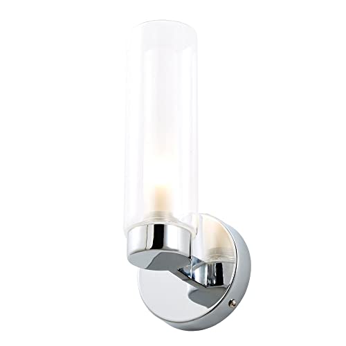 Image of LITECRAFT Agatha Wall Light 1 Arm Bathroom IP44 Rated Fitting - Polished Chrome