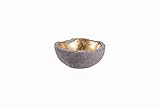 Creative Co-Op DA5827-1 Grey Cement Bowl with Gold Leaf Interior