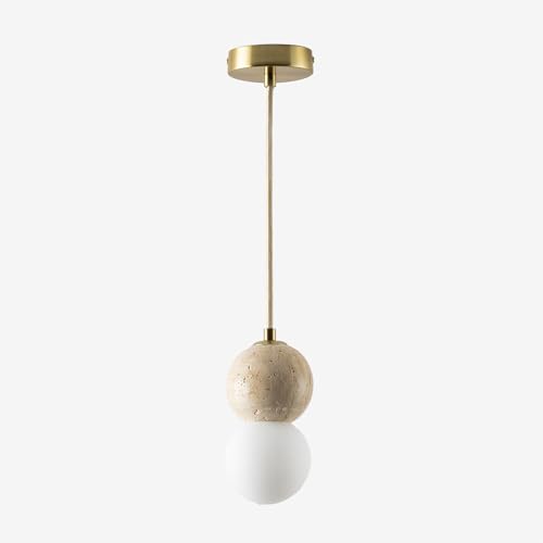 SKLUM Lampada da soffitto con sfera di cristallo in travertino Davise -