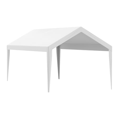 VEVOR Carport Replacement Canopy Cover 10 x 20 ft, Garage Top Tent Shelter Tarp Heavy-Duty Waterproof & UV Protected, Easy Installation with Ball Bungees,White (Only Top Cover, Frame Not Include) by VEVOR - Image 4