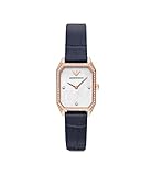Armani - Gioia Analoge Quarzuhr mit Blauer Farbe, Lederarmband für Damen, AR11466