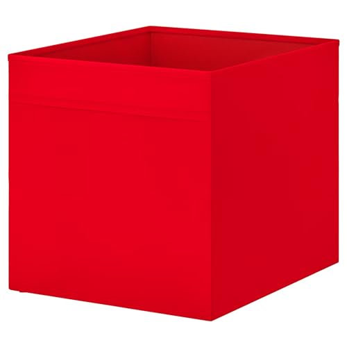 Foldable Fabric Storage Box with Handles – Red Cube Organizer Bin 33x38x33 cm – Durable Polyester Storage Basket for Shelving Units, Closet, Toys, Clothes & Home Organization